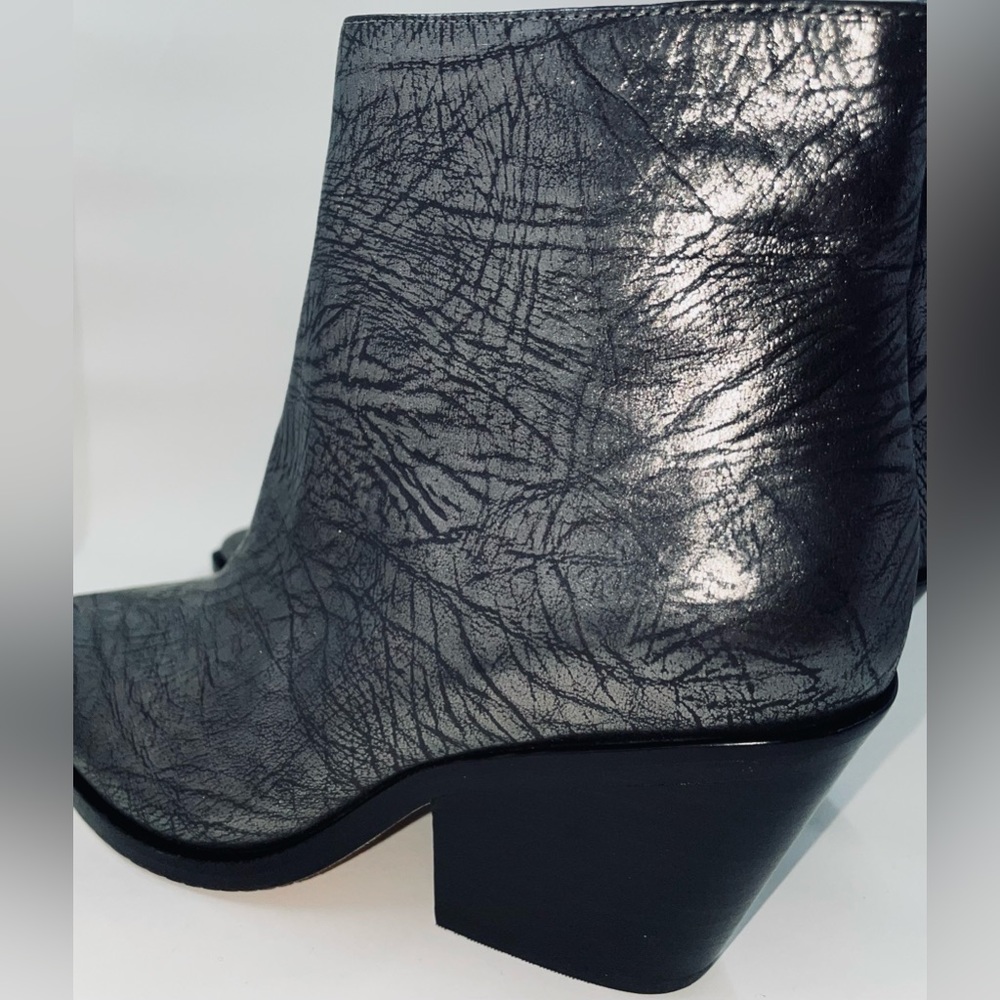 PAIGE silver metallic booties
